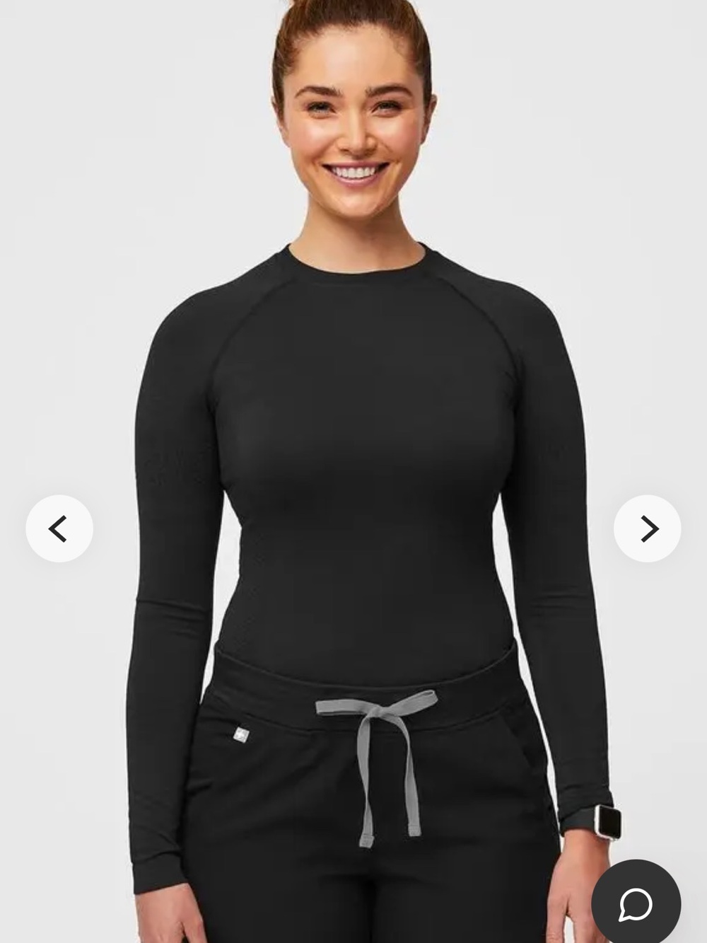 FIGS Black Salta Seamless - Longsleeve Underscrub
